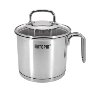 topin304不锈钢奶锅炖煲小汤盅煮粥面宝宝辅食小锅复底14cm小奶盅