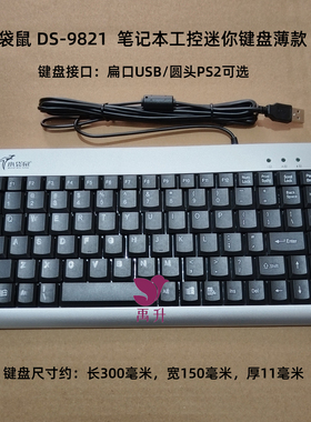 小袋鼠9821笔记本电脑有线小键盘PS2圆口医疗激光打标机键盘USB3M