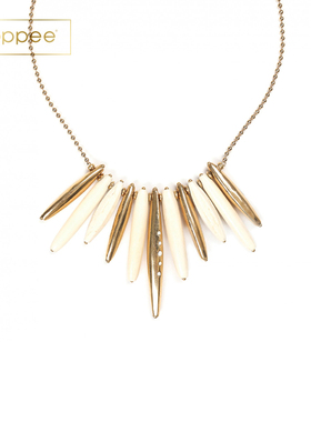 poppee牛角骨硅硼钙石气质项链