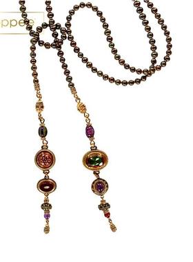 patrice美国品牌MultiJewel套索项链复古宫廷风长款吊坠轻奢气质