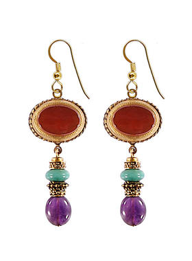 「现货」美国品牌CARN TURQ AMETHYST DROP 耳环