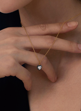 mistova小众女气质高级感锁骨链黑金水滴项链个性水晶锆石轻奢