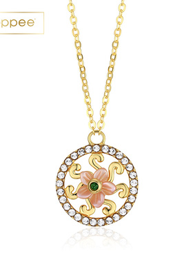 Aldora银镀金樱花造型时尚项链