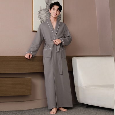 浴袍男士纯棉四季通用加长款睡袍
