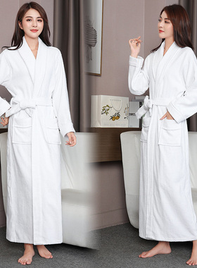 浴袍女纯棉毛巾料加长款吸水酒店白色浴巾成人春秋全棉睡衣男睡袍