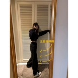 Зимние штаны, оверсайз, высокая талия, свободный прямой крой