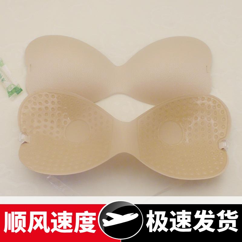 加厚桃心布面胸贴防滑小胸聚拢上托显大无痕女婚纱用隐形乳贴
