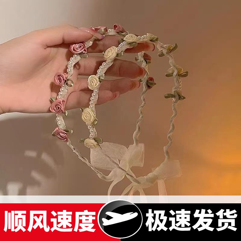 【蜜桃茶】定义浪漫花花编发发箍女夏天高级感百搭外出日常外戴