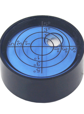 金属圆形带安装孔水平仪抗紫外线蓝色水平泡珠云平台水泡直径30mm