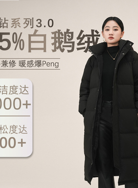 Bobby Bizz95%白鹅绒羽绒服女冬2025新中长款宽松显瘦过膝男外套