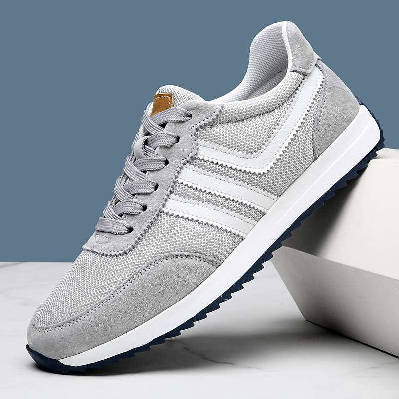 夏季真皮反绒皮运动鞋男鞋网面