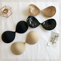 2019 silicone vô hình áo ngực nhỏ ngực tập hợp dày chống trượt ngực núm vú phần mỏng đồ lót với miếng đệm ngực có rãnh - Nắp núm vú miếng dán ngực