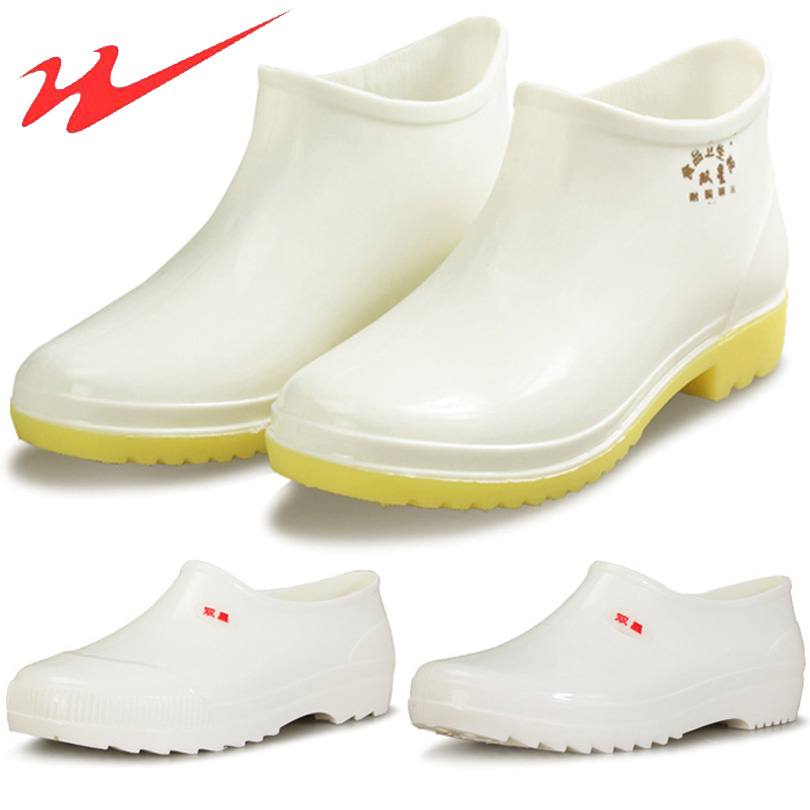 Food factory sanitary Boots White antiskid rain boots rubber shoes men and women double star water shoes workshop special work shoes