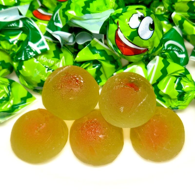 俄罗斯进口水果汁夹心软糖康吉Konti西瓜味糖果零食结婚喜糖500克