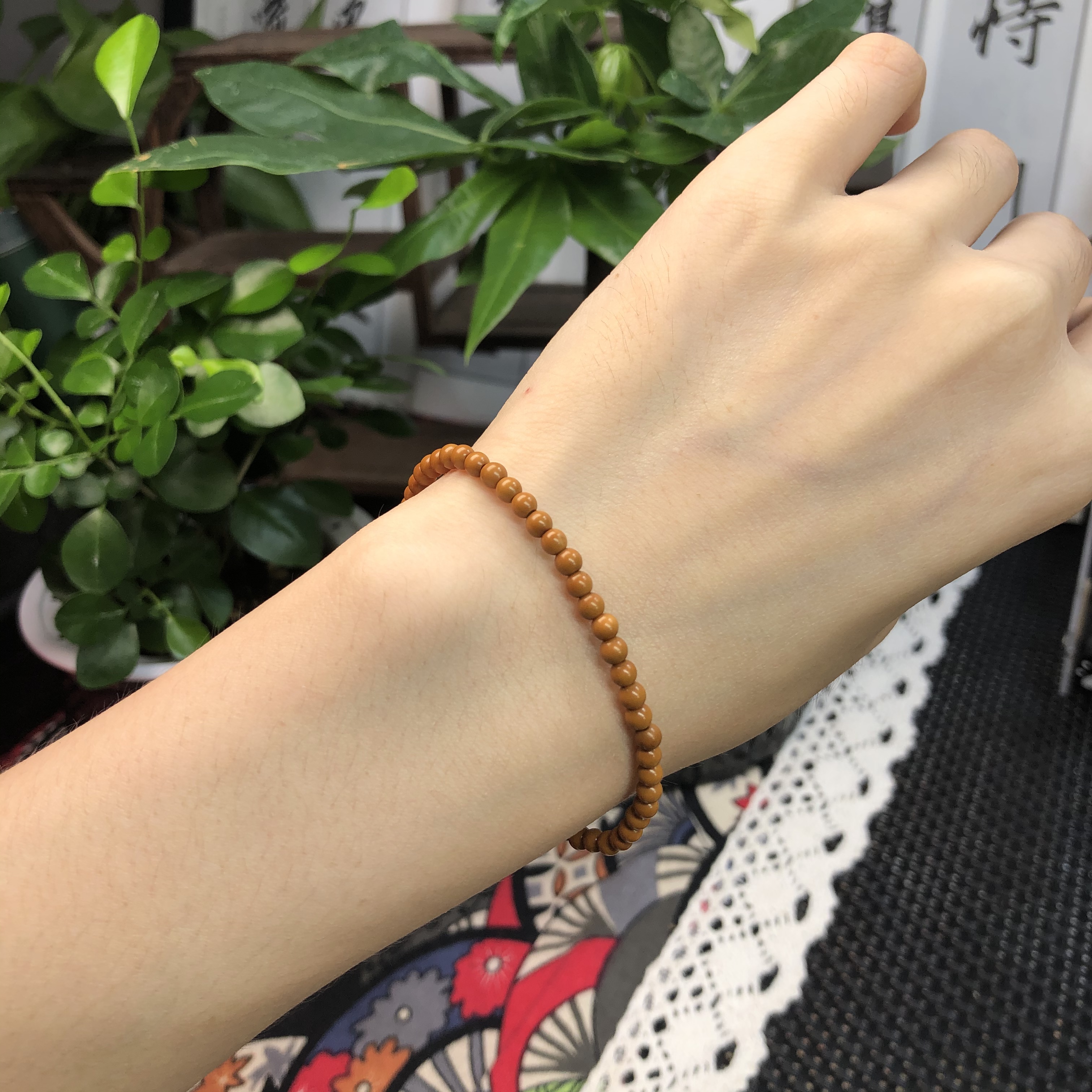 橄榄核手串3mm素圈