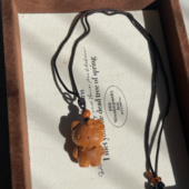 天然陈化老料崖柏木kitty毛衣链凯蒂猫项链绳子萌宠潮玩