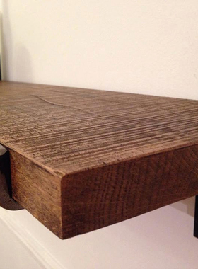 墙上置物架壁挂书架一字隔板墙面实木搁板厨房层板架支撑板托架子