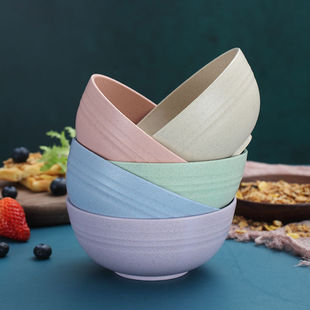 小麦秸秆碗日式北欧碗创意小清新拉面碗稻谷壳家用防摔汤碗套装