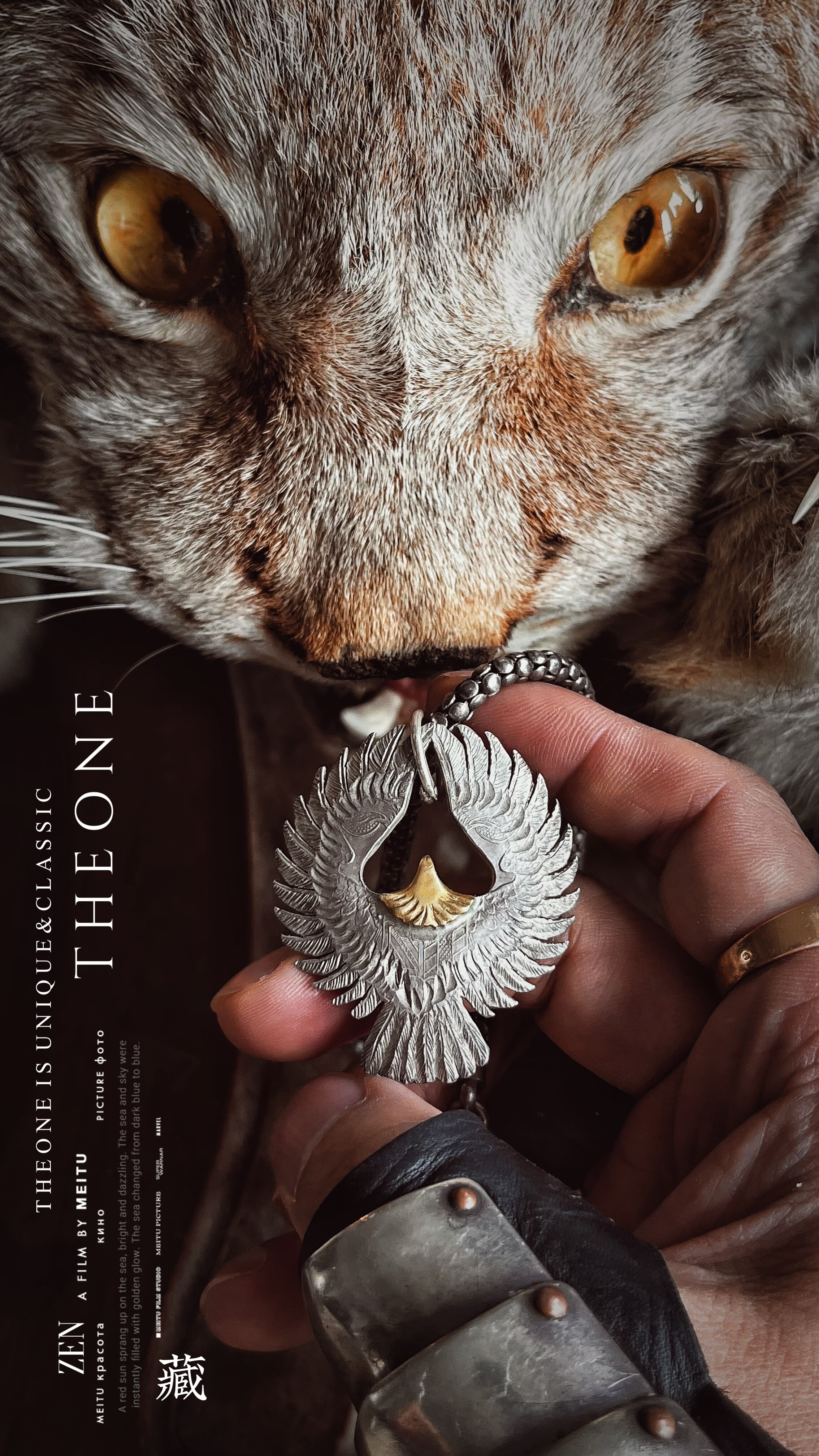 THEONE罕见孤品日本纯手工古董双头鹰银币改印第安鹰吊坠美式复古