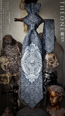 THEONE感觉孤品收藏级意大利纯手工雄狮纹章复古真丝领带骑士风格