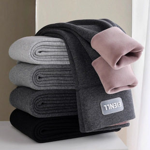 高腰弹力收腹保暖裤 螺纹棉加绒加厚樱花绒打底裤 女 秋冬新款 2431