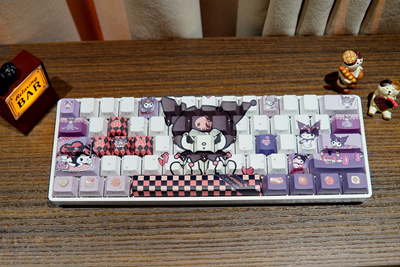 库洛米主题侧刻字透键帽适配Wooting ez63made68美加狮夜魔rs7等