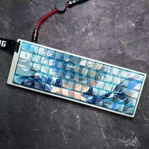 五条悟主题键帽 侧刻字透 五面热升华 定制款3天内发 图案清晰