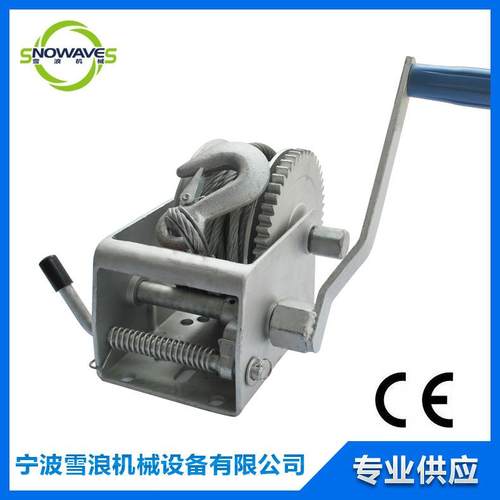 手摇式手动绞盘绞盘拉力2000磅带钢丝绳和羊角钩