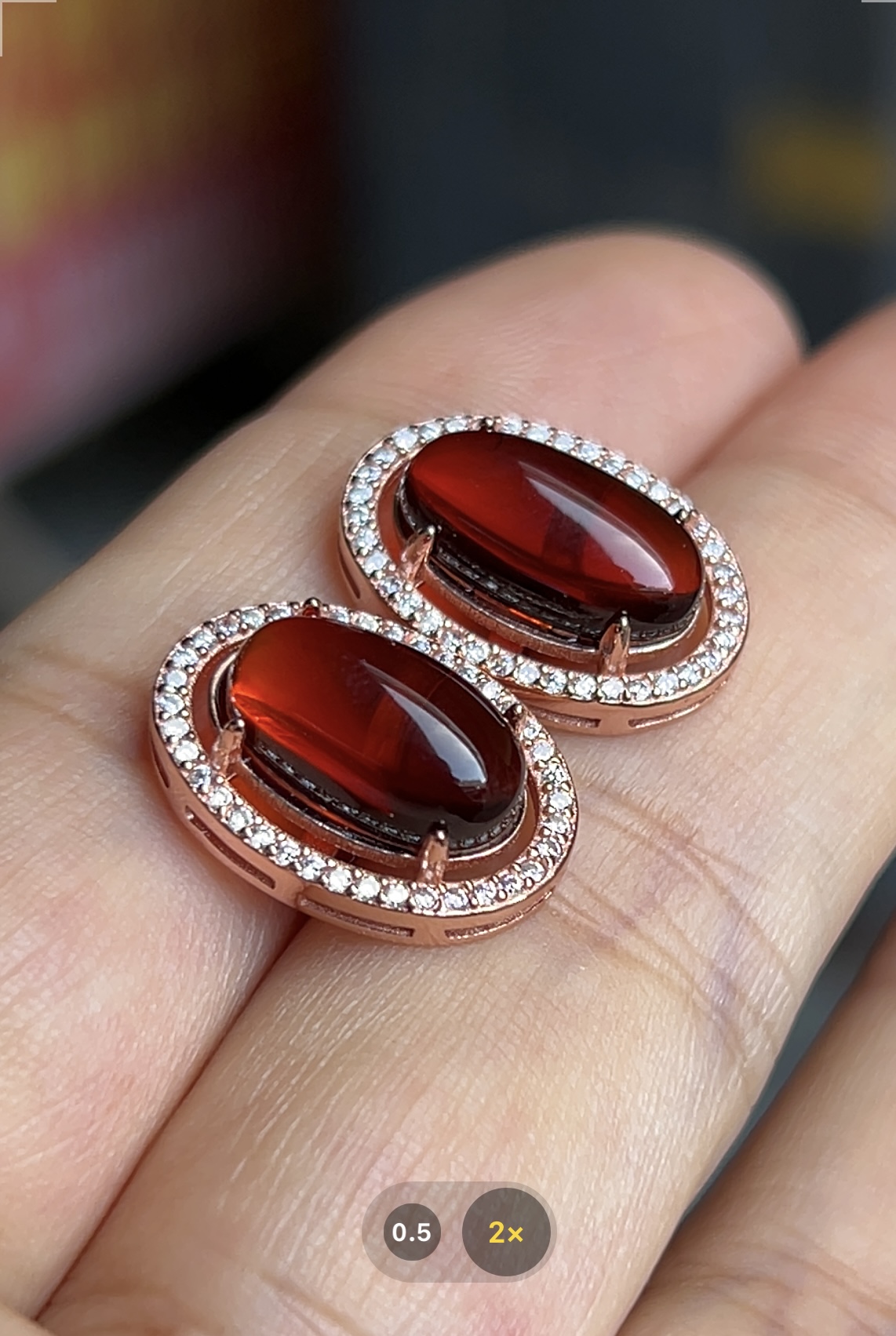 缅甸琥珀血珀耳钉