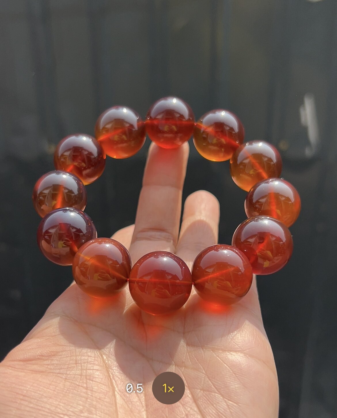 缅甸琥珀棕红蜜手串20+