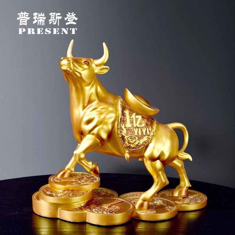 轻奢牛摆件工艺品招财摆件牛客厅办公室摆件桌面摆件金牛运势牛装