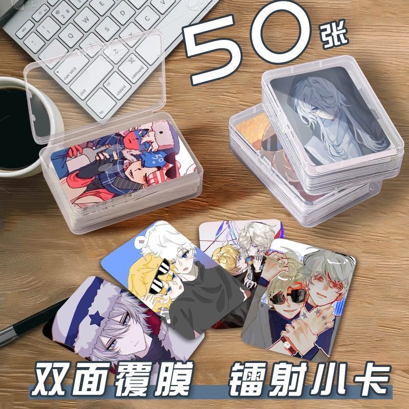 CH美俄小卡片收纳盒国拟人二次元周边镭射自印明信片lomo卡拍立得