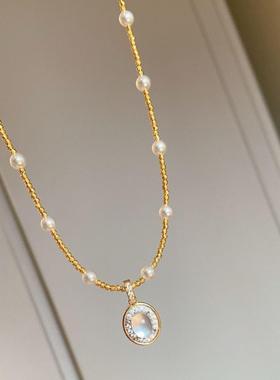 2024新款 水沫玉 进口钻 轻奢 高级感 女 定制版 银镀18k金 项链