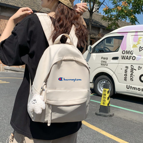 潮牌简约背包男女潮流百搭双肩包