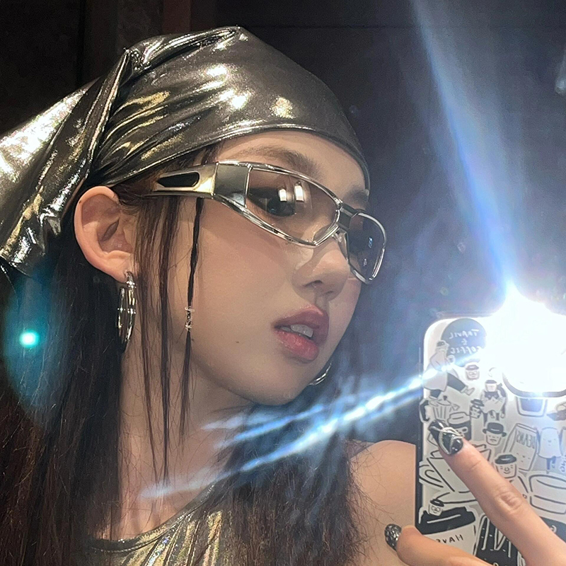 液态银美式复古头巾包头帽女春秋时尚街头嘻哈丝巾y2k高级感方巾