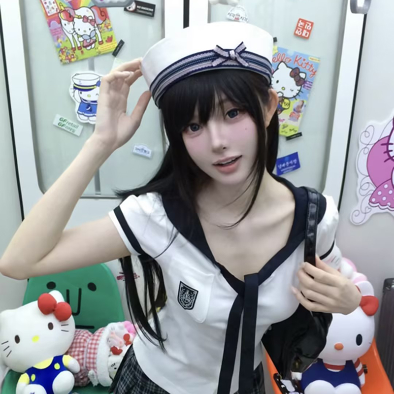 甜美减龄~蝴蝶结水手帽子可爱少女拍照cosJK制服护士礼帽海军帽