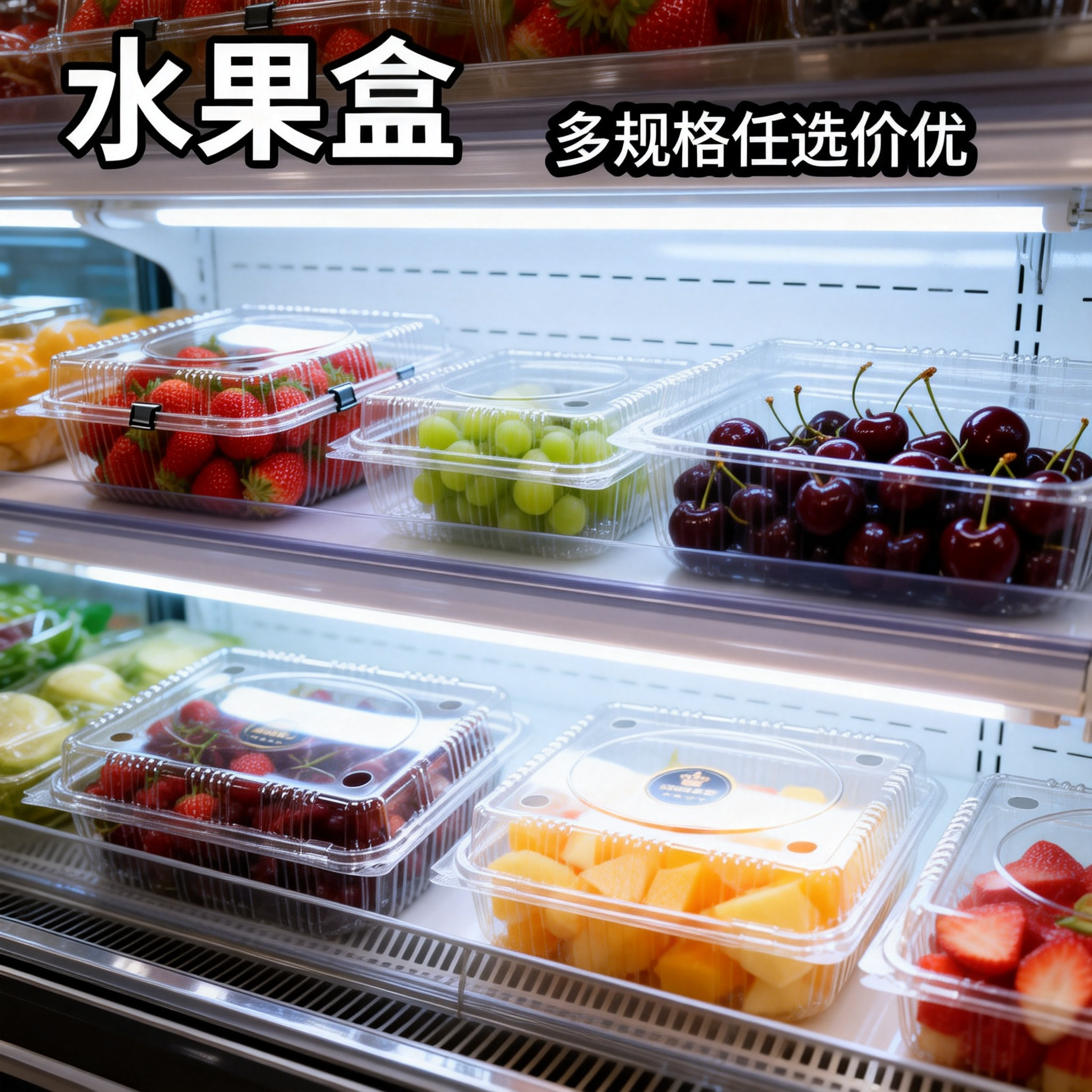 一次性透明水果盒食品级加厚适配杨梅 / 荔枝 / 桃子 / 西瓜打包