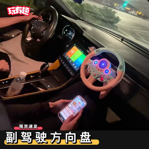副驾驶方向盘玩具仿真模拟汽车可拆卸驾驶盘女朋友专属座防晕车