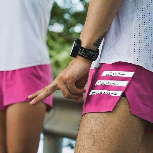 男士跑步荧光绿速干内衬短裤