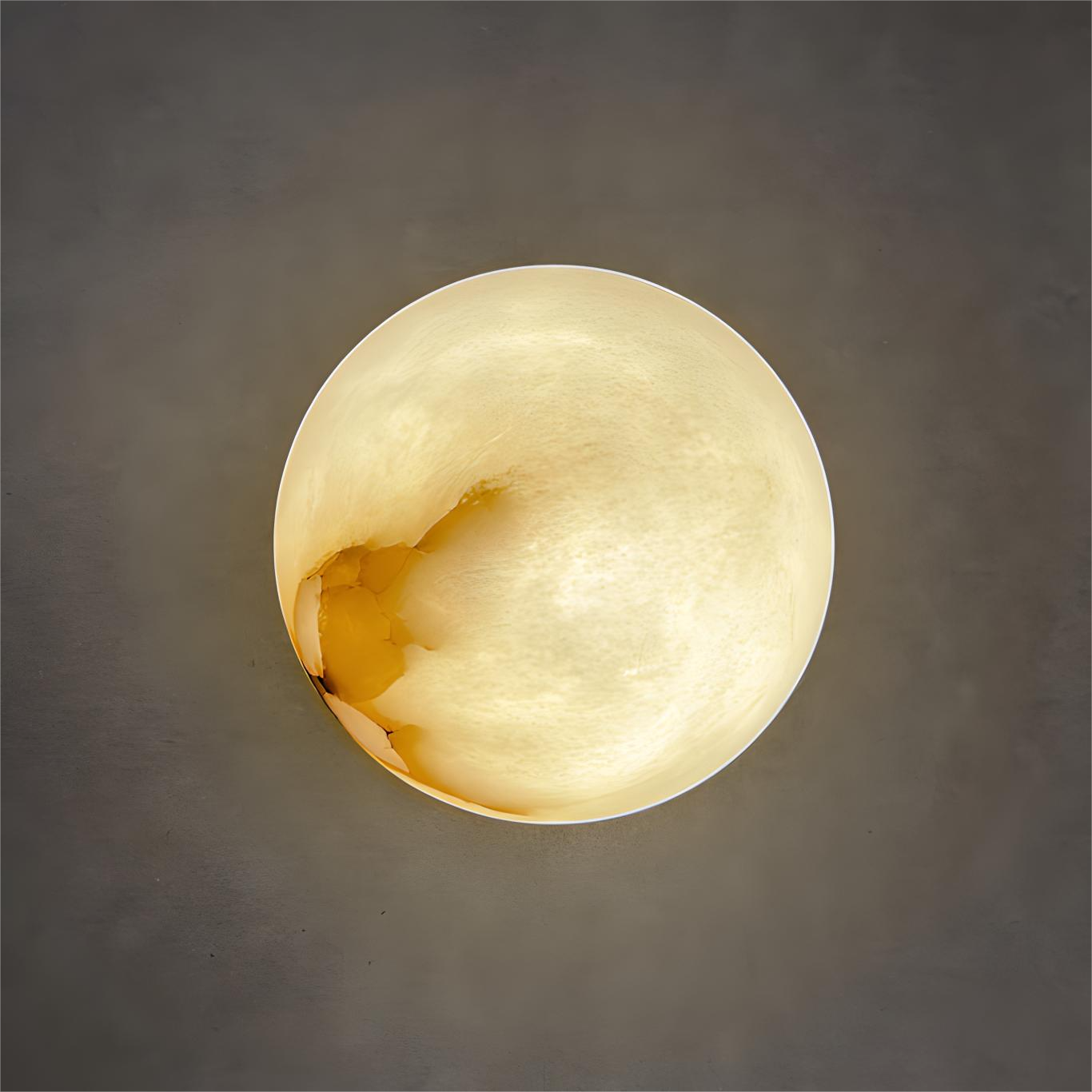 西班牙云石壁灯圆球灯复古中式侘寂风中古设计师款极简卧室床头灯