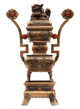 吾堂吾器古铜色供佛用品五贡锡器