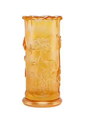 琉璃佛前家用供奉荷花纹香筒