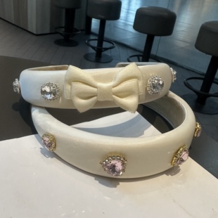 千金公主风发箍蝴蝶结海绵发箍轻奢名媛法式仙女闪钻高级感发卡女