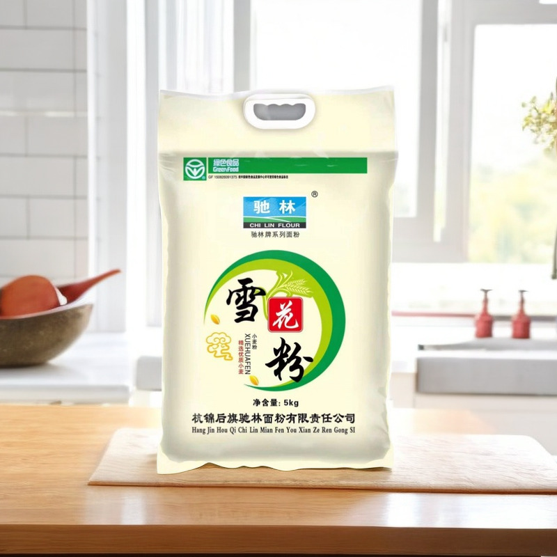 面粉家用驰林雪花粉5kg袋装包邮内蒙河套新麦馒头面条无添加中筋