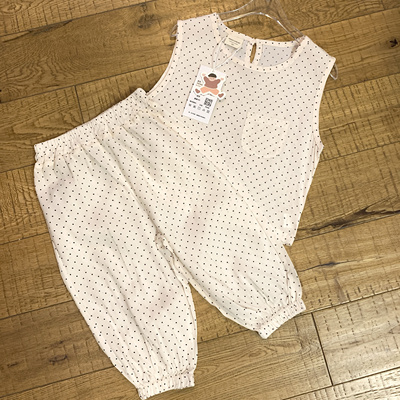 0816超值！儿童超薄棉质爽滑可爱夏季波点无袖背心防蚊裤套装男女