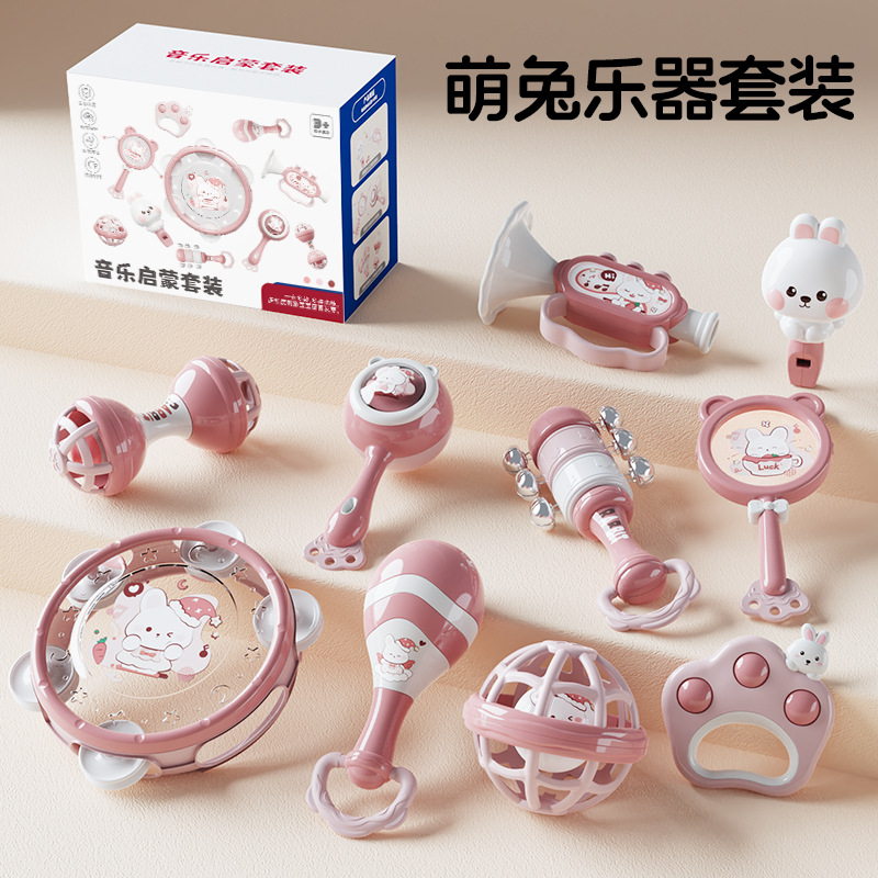 拨浪鼓和哗啦棒幼儿0-3岁1手摇铃