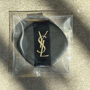 YSL气垫粉扑新圣罗兰原装粉扑圆形菱形宽丝带BBCC霜定妆干湿两用