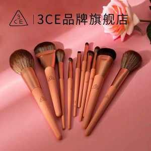 官方3CE朝阳玫瑰化妆刷10支套装 粉底刷修容刷美妆工具套刷旗舰店