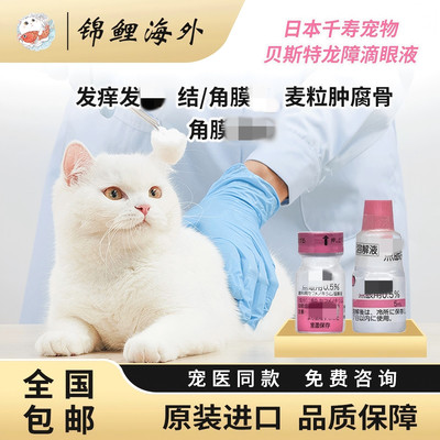 日本千寿滴眼液贝斯特龙粉瓶宠物结膜猫狗红肿消焱眼药水腐骨角膜