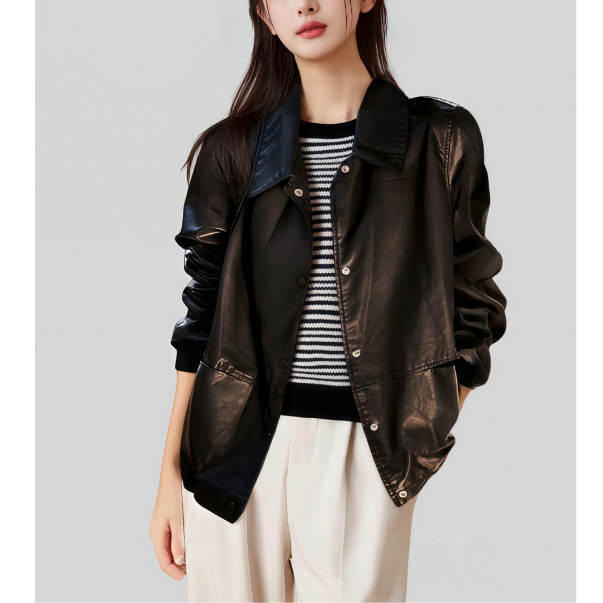 女2025年春装新品皮衣